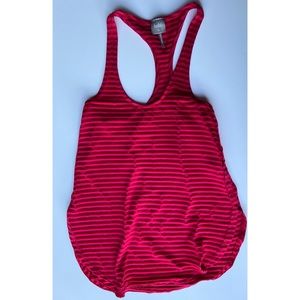 Bobi Shadow Stripe Racerback Tank Top XS RED